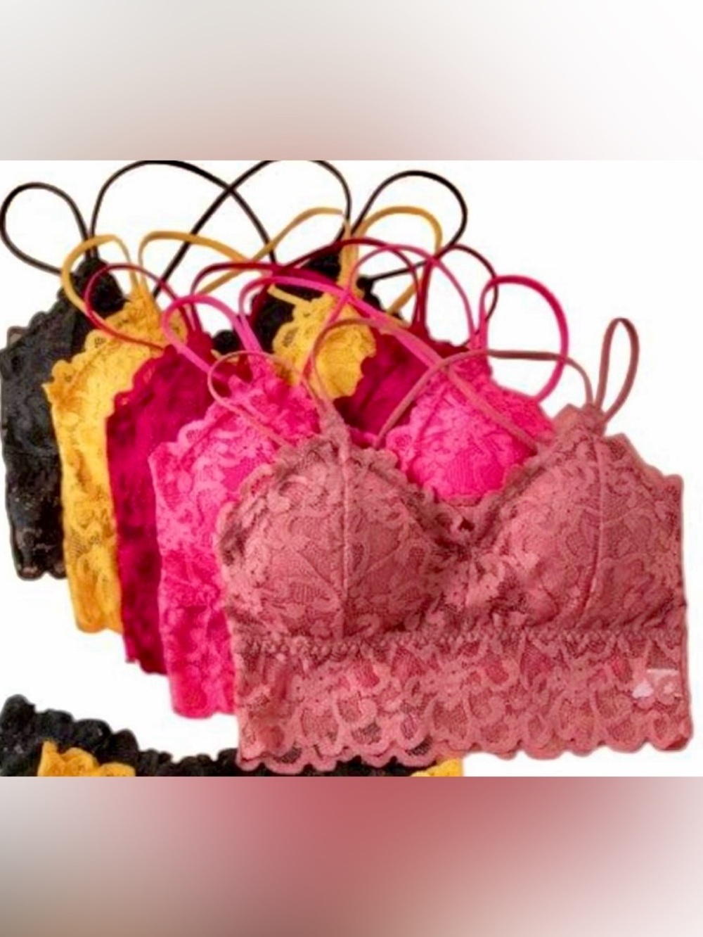 5-Piece Lace Romantic Sheer Camisole Bralettes-Comfortable and Wire-Free